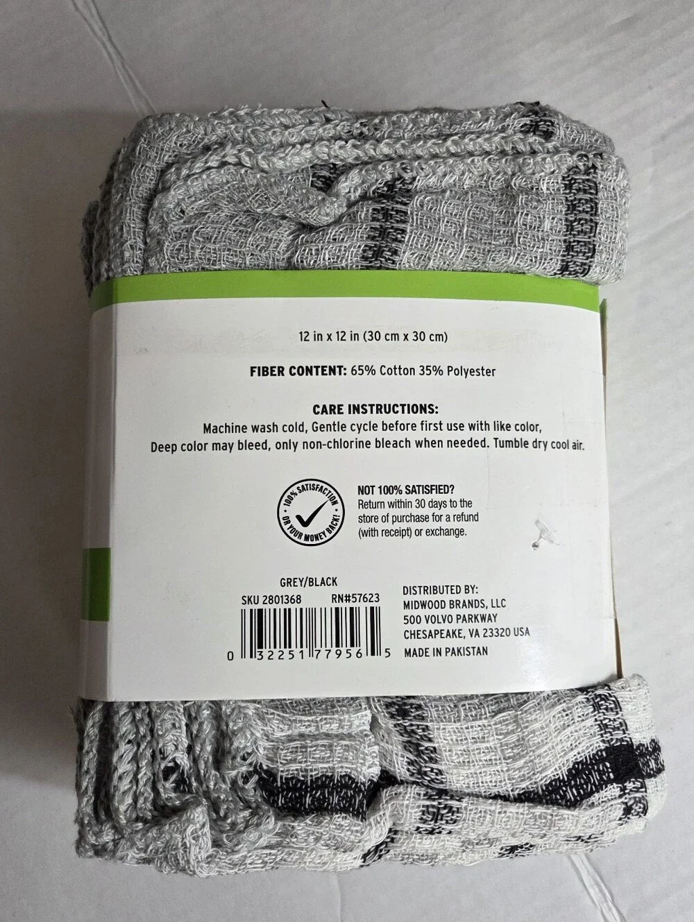 🔥4/$20 Family Chef Waffle Dish Cloths NEW 24 Pack -Black/White Plaid -12
